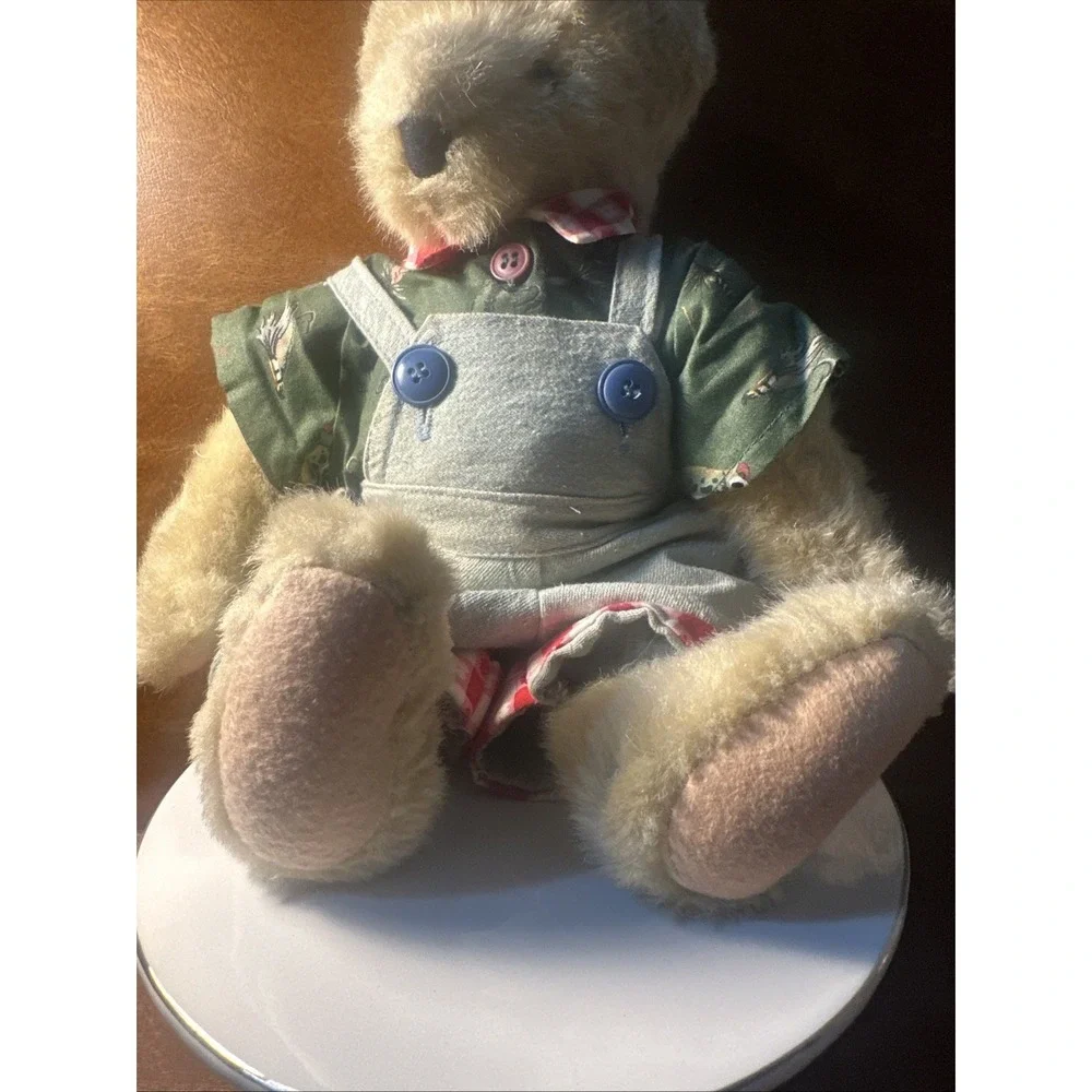 Fuzzy VanderBear Picnic Boy with Overalls Plush 13